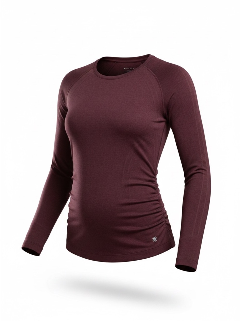Athleta Speedlight Long Sleeve Active Top Wine Burgundy Sz M